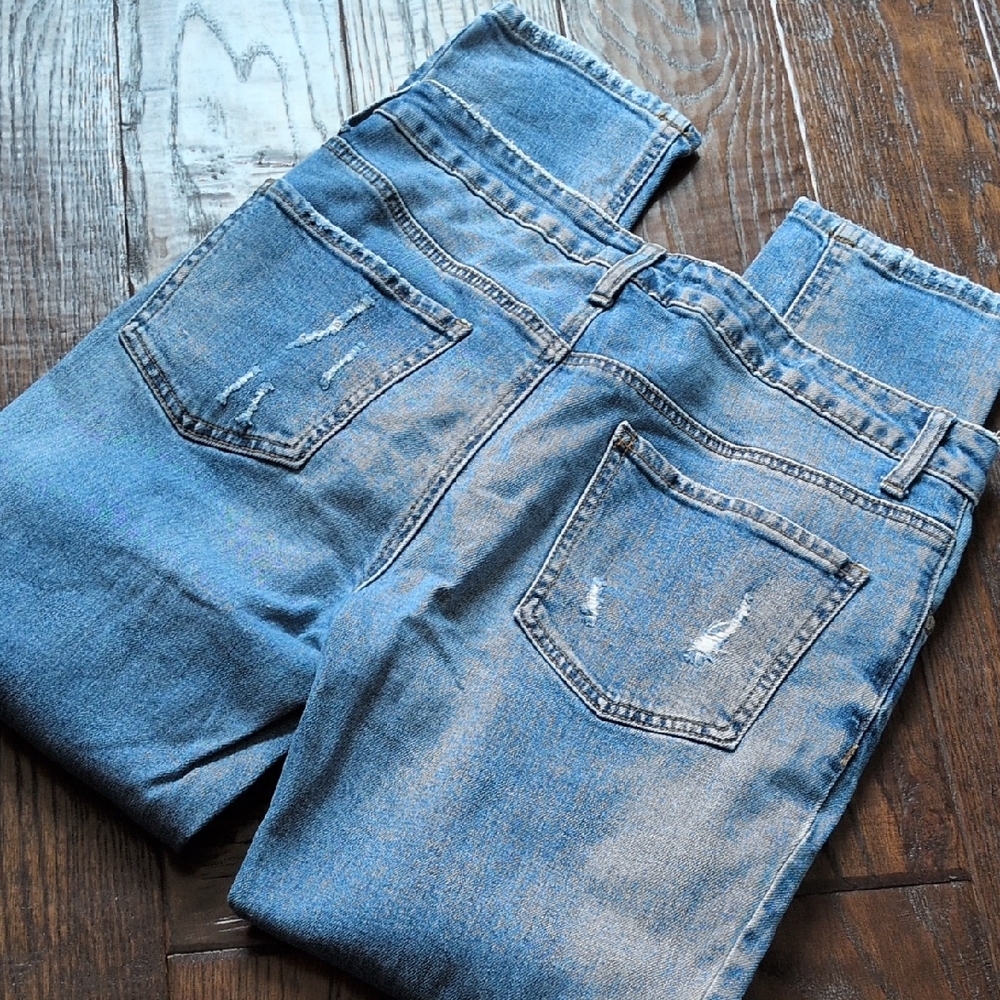 ALTAR'D STATE I Distressed Ripped Light Wash Denim Straight Leg Jeans, 28 - Picture 11 of 16